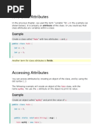 Java Class Attributes: Example