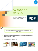 Balance de Materia: Procesos Industriales Química Industrial