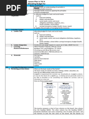 Lesson Plan in TLE 6