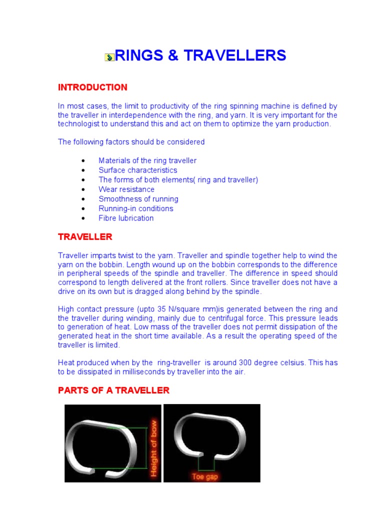 Rings & Ring Travellers Det PDF Spinning (Textiles) Spindle