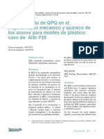 El Tratamiento de QPQ en El Mejoramiento Mecánico y Químico de Los Aceros para Moldes de Plástico: Caso de AISI P20