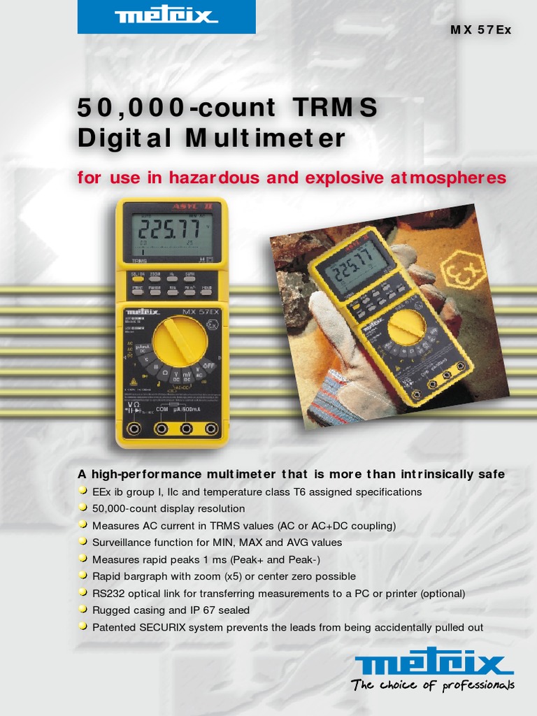 50,000Count TRMS Digital Multimeter For Use in Hazardous and