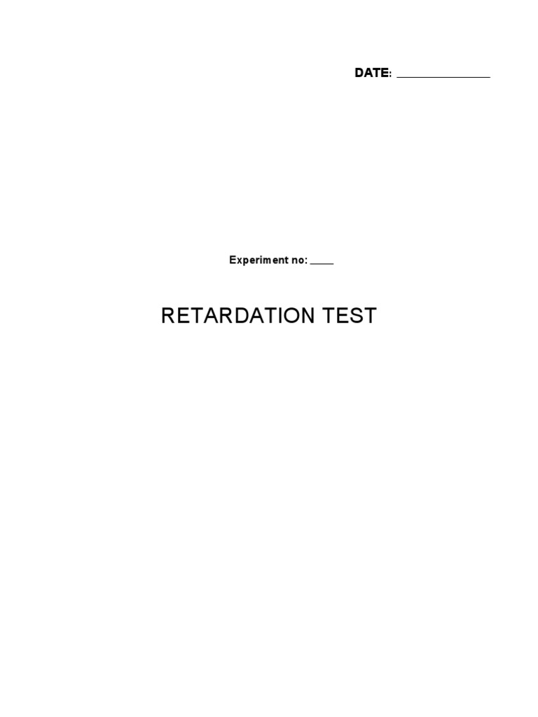 Retardation Test PDF Electric Motor Force