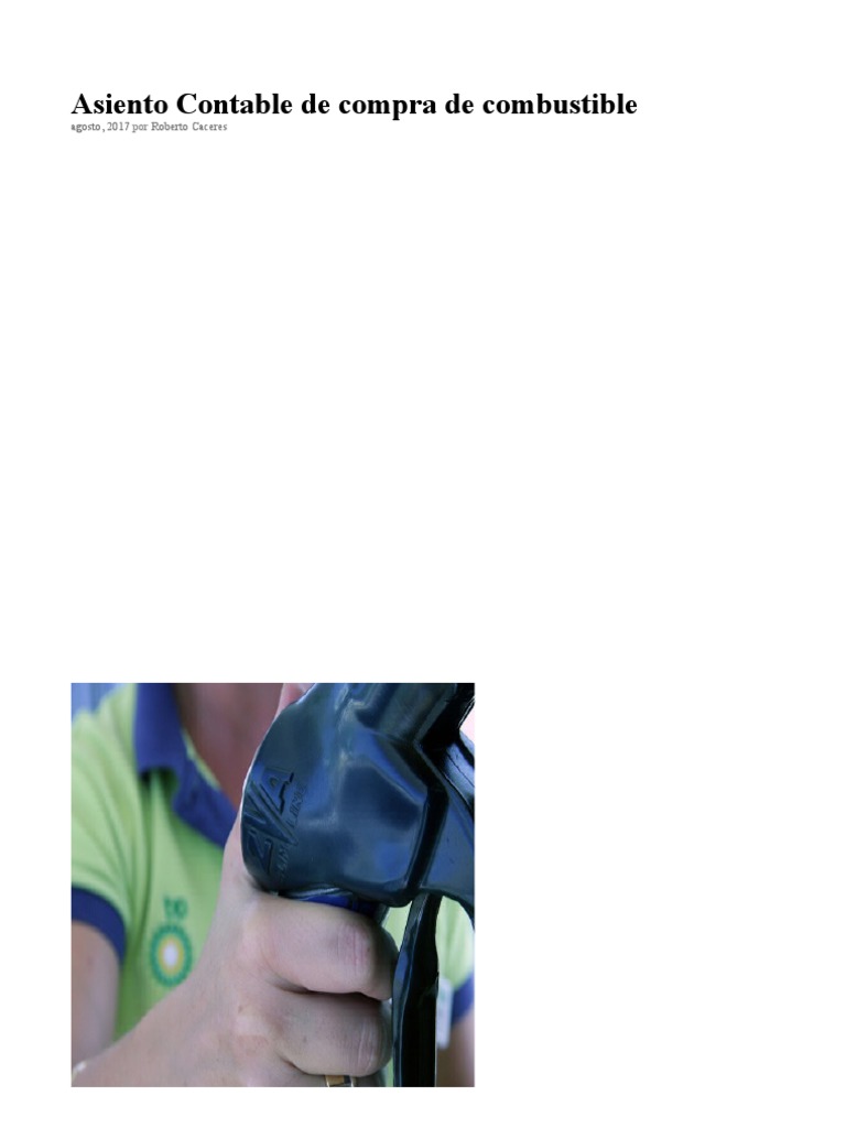 Asiento Contable De Compra De Combustible Pdf