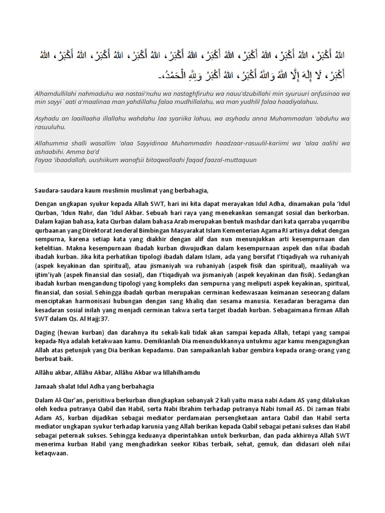 Khutbah Idul Adha PDF