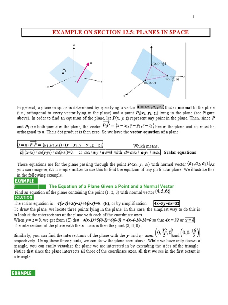 Planes in Space PDF Plane (Geometry) Line (Geometry)