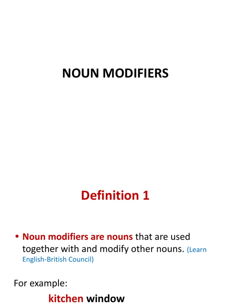 Noun Modifiers | PDF