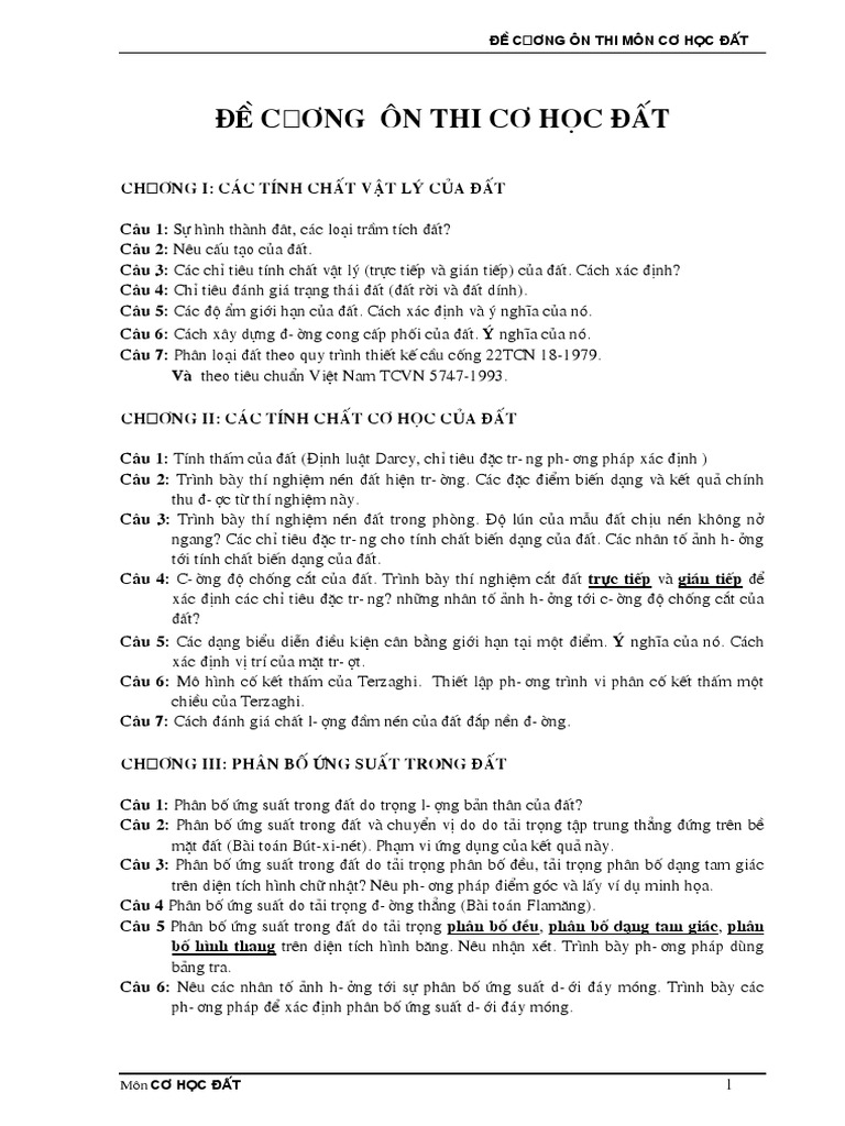 9 de Cuong On Tap CO HOC DAT | PDF