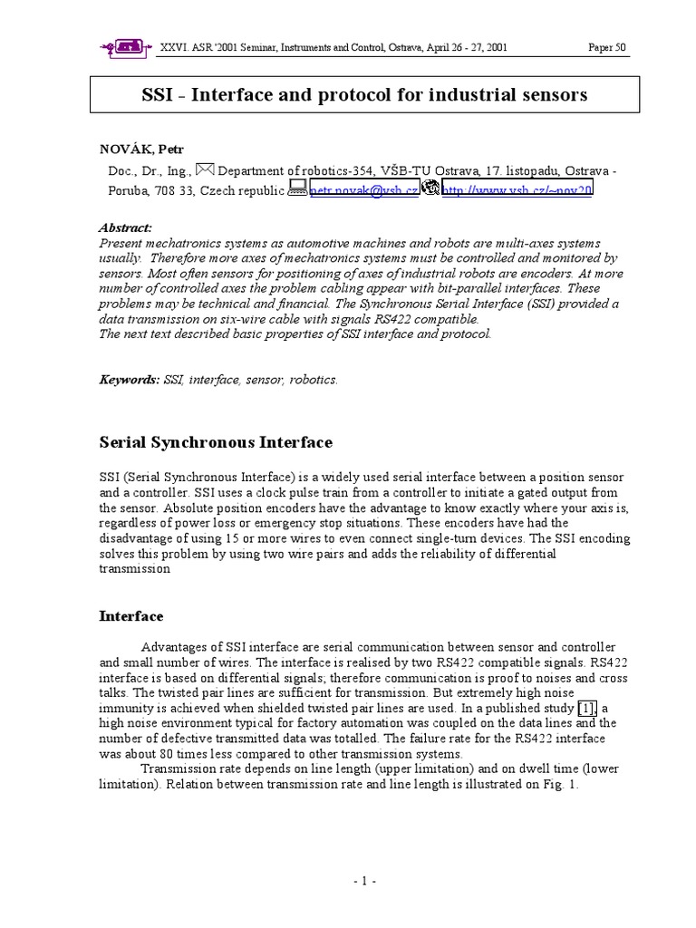 SSI - Synchronous Serial Interface Article | PDF | Computer Science ...