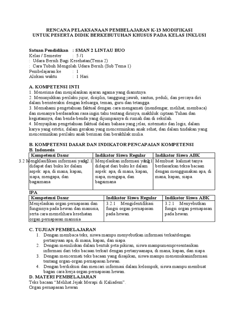 RPP Inklusif | PDF