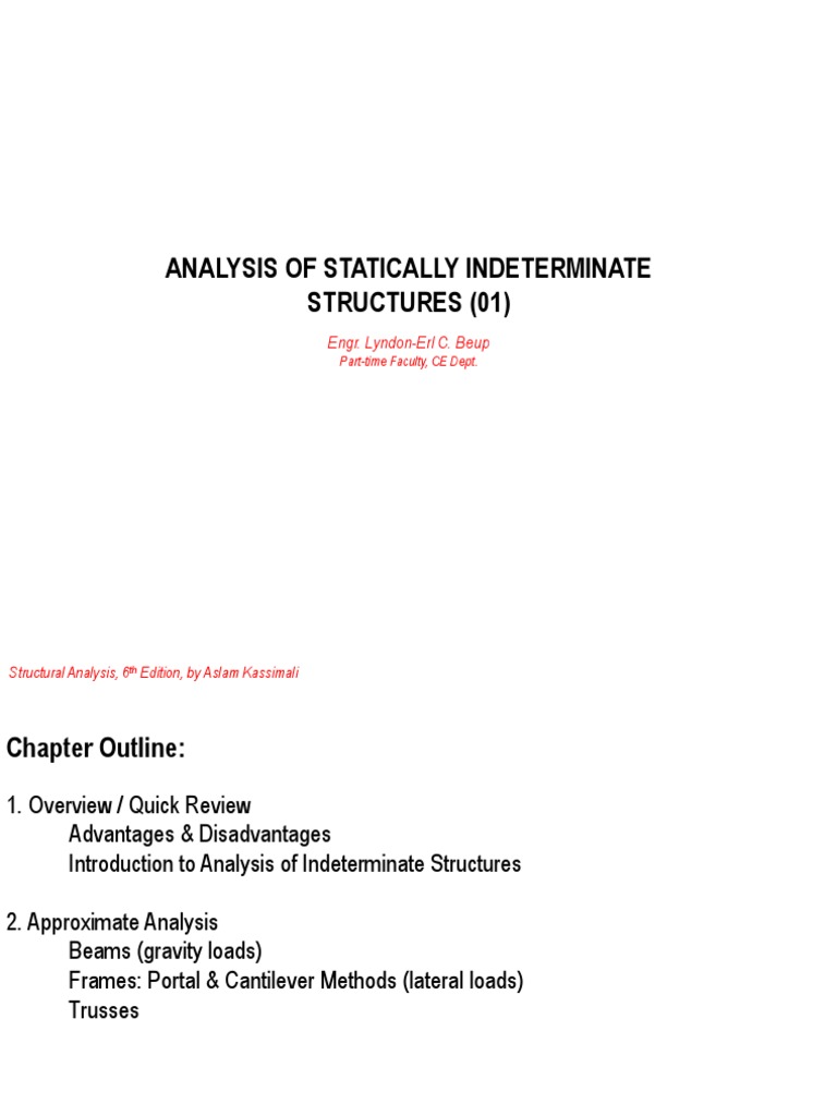 Indeterminate Structures Analysis Overview | PDF