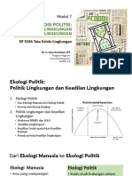 Modul 7 - EKOLOGI POLITIK - POLITIK LINGKUNGAN