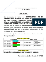 07 Comunicado de Capacitacion Sobre Tema Vih Sida y Campaña de Tamizaje