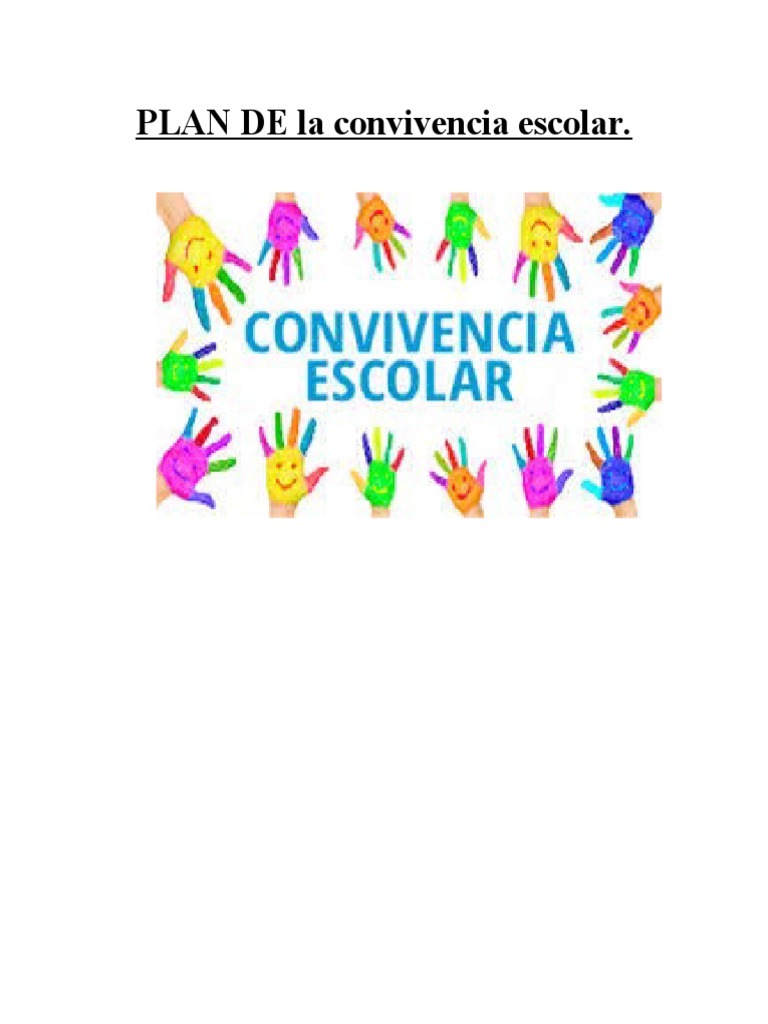 Plan de Convivencia Escolar 2023 | PDF | Violencia | Aprendizaje
