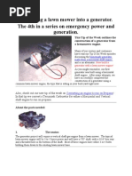 Converting A Lawn Mower Into A Generator