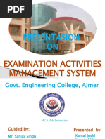 Presentasion ON: Examination Activities Management System