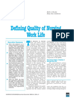 Defining Quality of Nursing Work Life