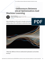 Four Key Differences Between Mathematical Optimization and Machine Learning