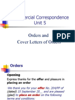 CC Unit 5, Orders and Cover Letters of Orders