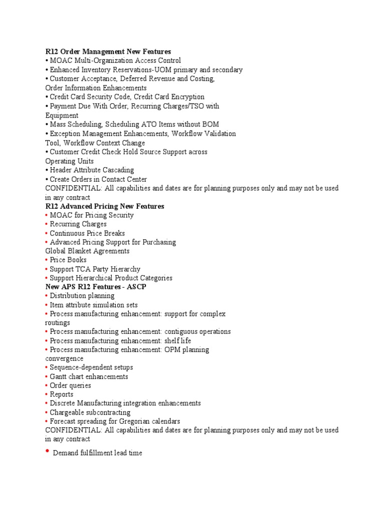 r12 Enhancements | PDF | Technology & Engineering