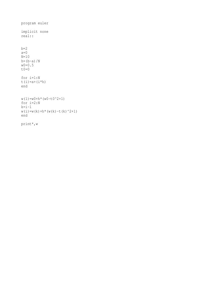 Program Euler Method Implementation | PDF | Science & Mathematics