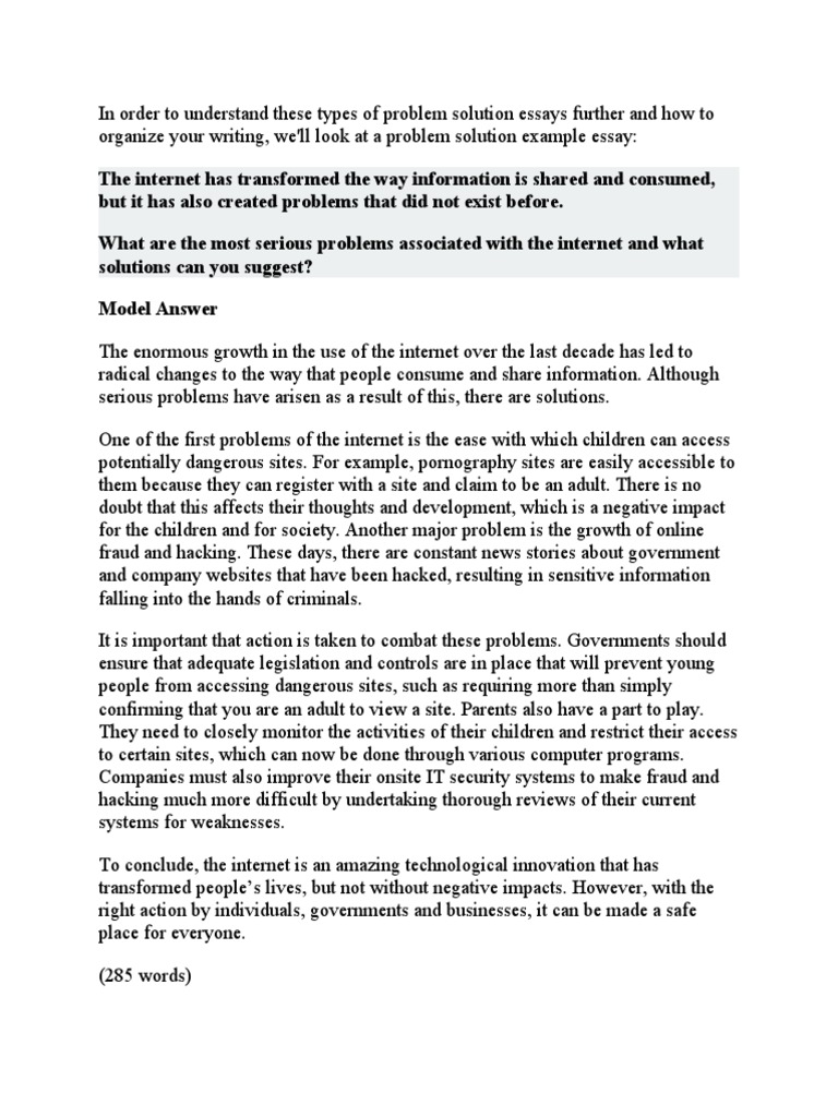 Internet Problems and Solutions Essay | PDF | Business | Computers