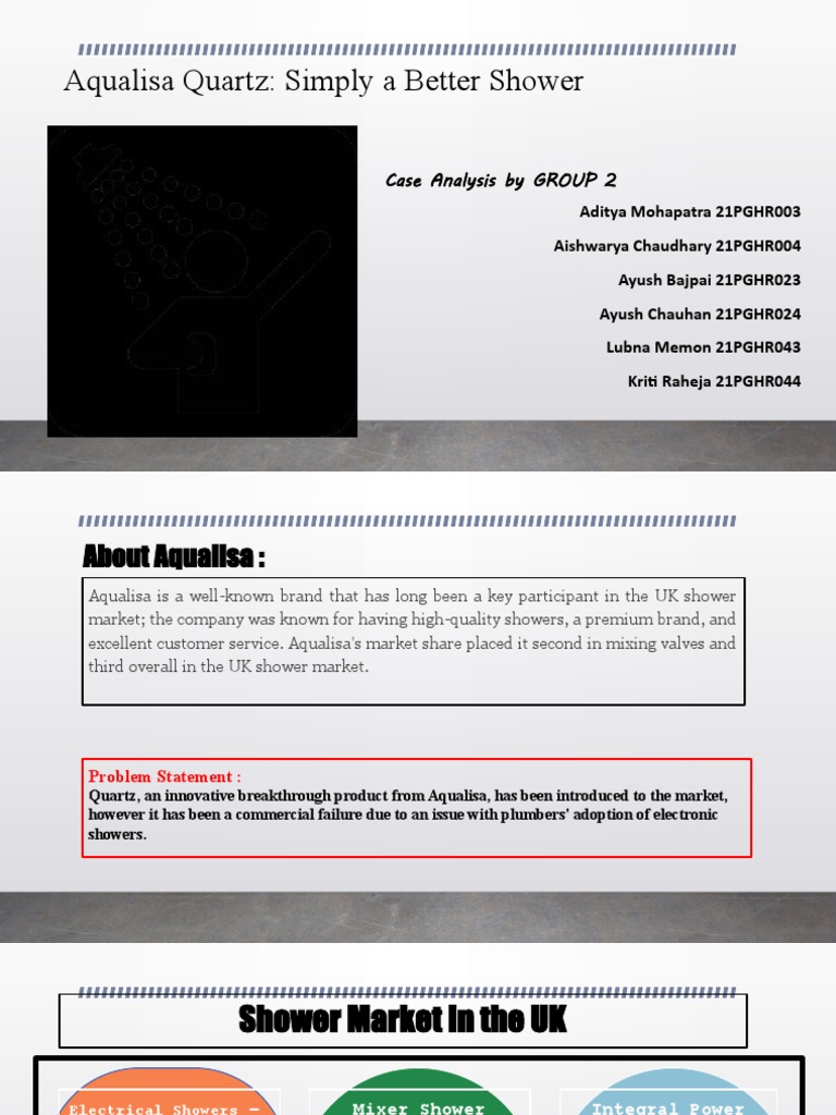 Aqualisa Quartz Simply A Better Shower Case Analysis by GROUP 2 PDF