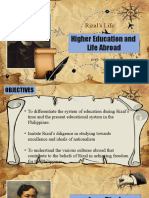 Rizal's Life - Higher Education and Life Abroad - BSED 1B - FILIPINO