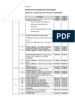 Cronograma de Actividades de Evaluación