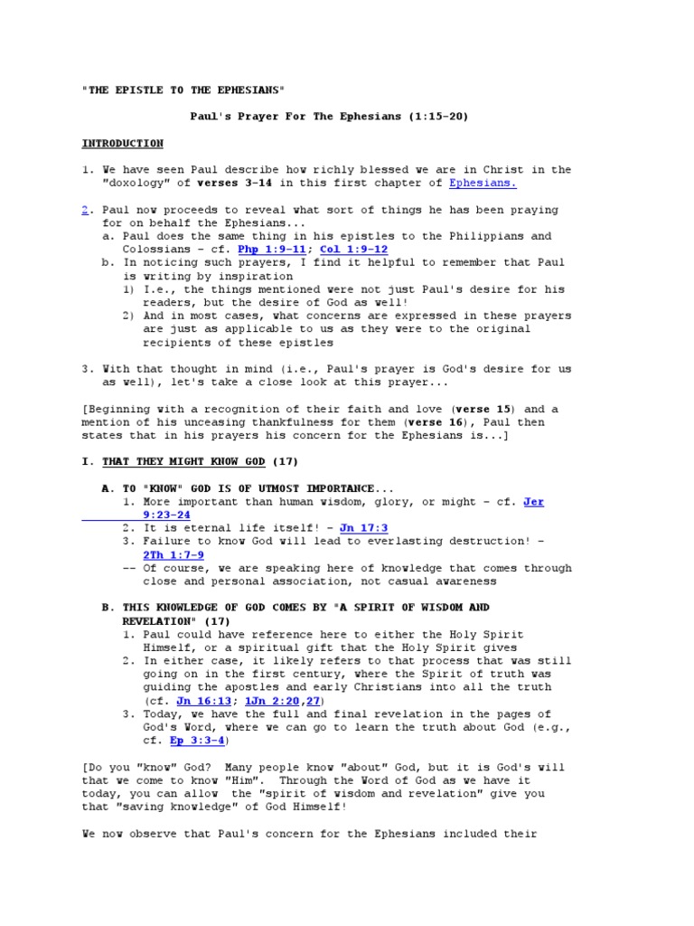 EPHESIANS CH 1 pt2 | PDF | Paul The Apostle | Logos (Christianity)