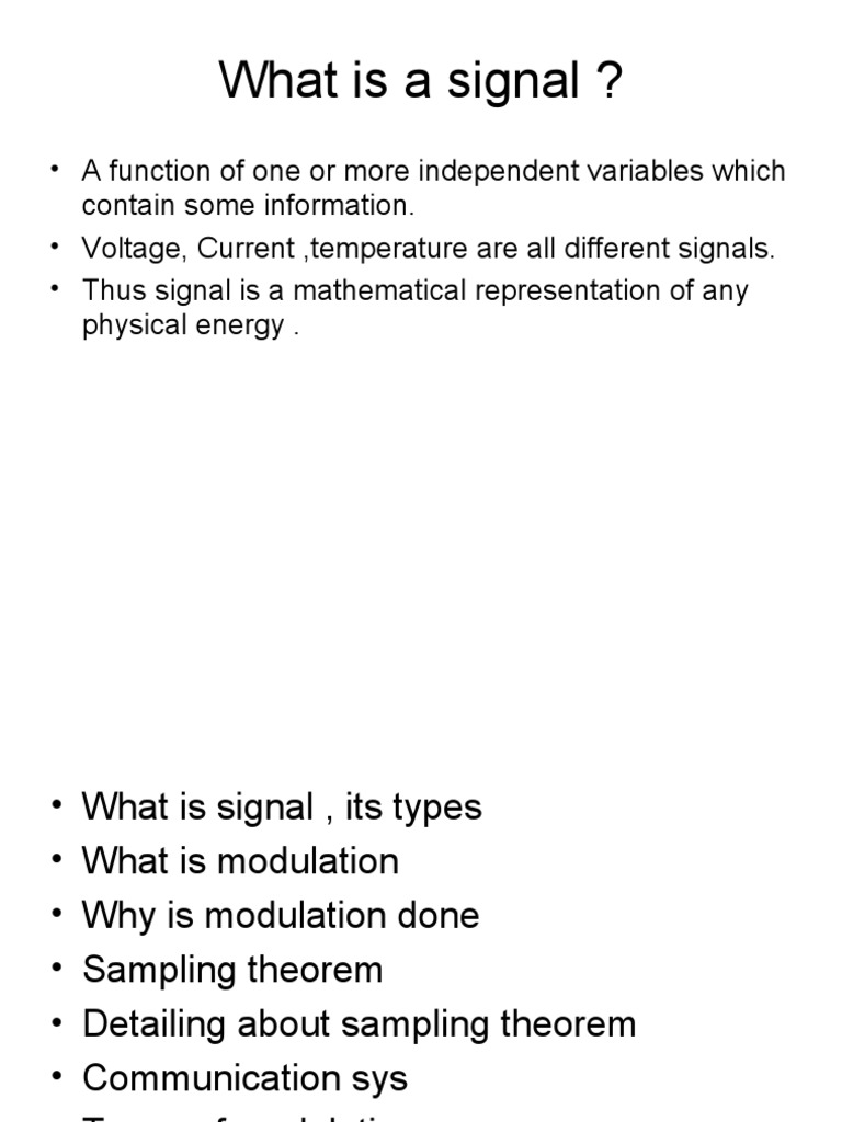 Understanding Signals and Modulation Techniques | PDF ...