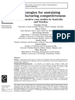 Strategies For Sustaining Manufacturing Competitiveness: Comparative Case Studies in Australia and Sweden