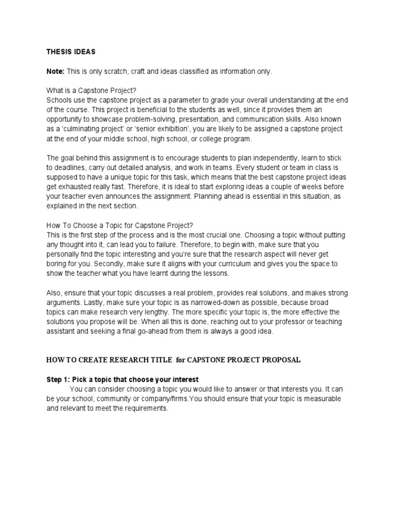 How To Create Capstone Topic And Ideas Pdf Android Operating