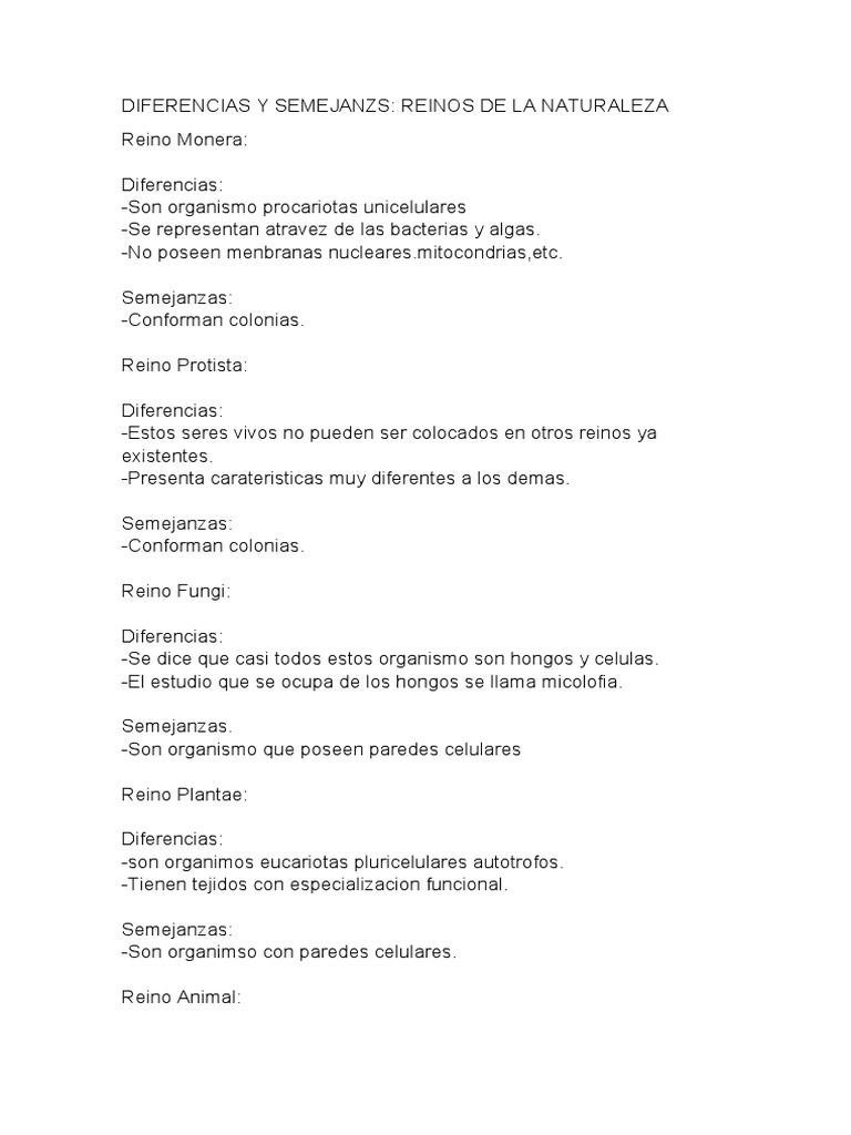 Diferencias y Semejanzs | PDF
