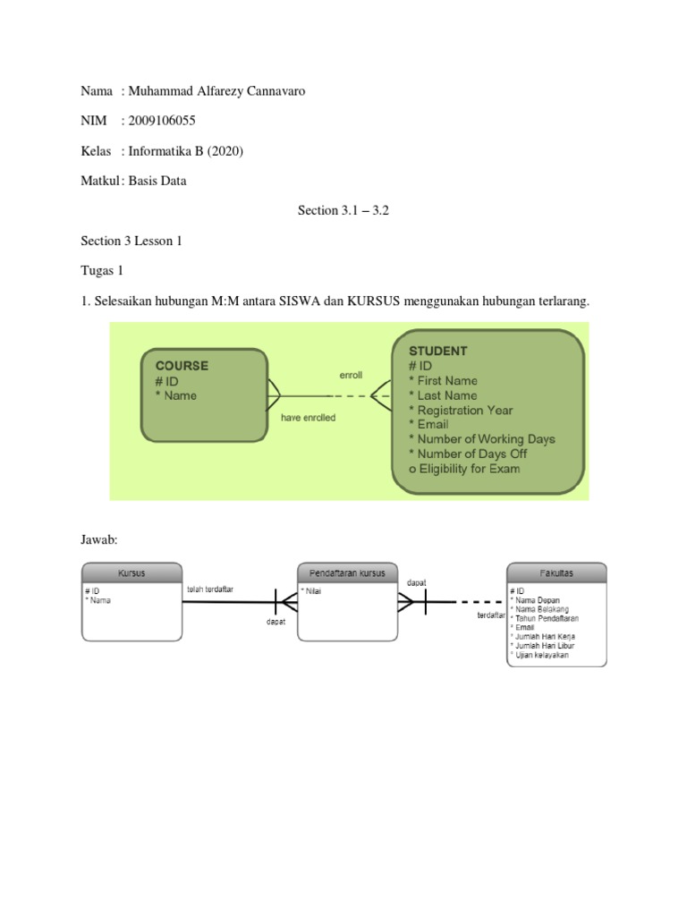 Model ERD untuk Basis Data Akademik | PDF