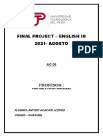 Final Project - English Iii 2021-AGOSTO: Profesor