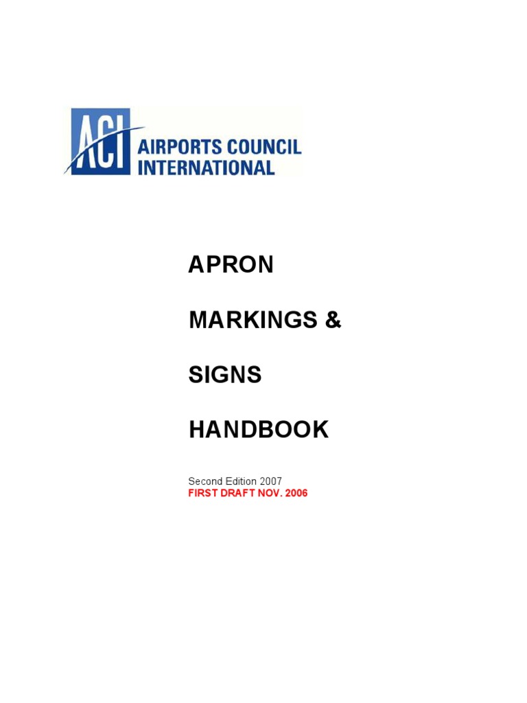 Apron Markings and Signs Handbook PDF Airport Air Traffic Control