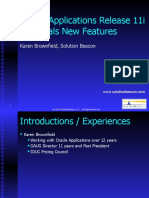 Oracle Applications Release 11i Financials New Features: Karen Brownfield, Solution Beacon
