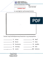 Learning Task 1: Ikalawang Markahan-Filipino 1