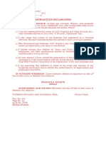 Affidavit of Declaration Maque
