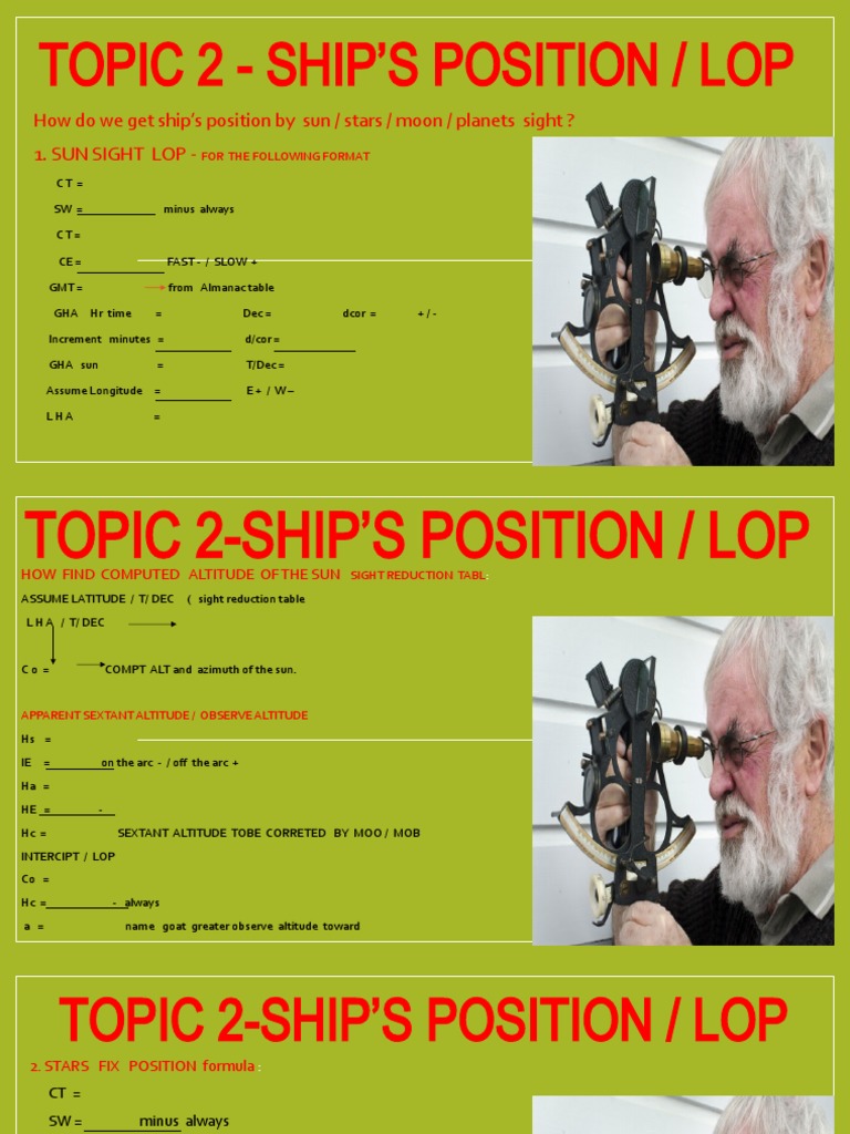Ship s Position Week 3 PDF Geography Navigation