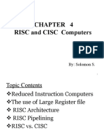 RISC and CISC Computers: By: Solomon S