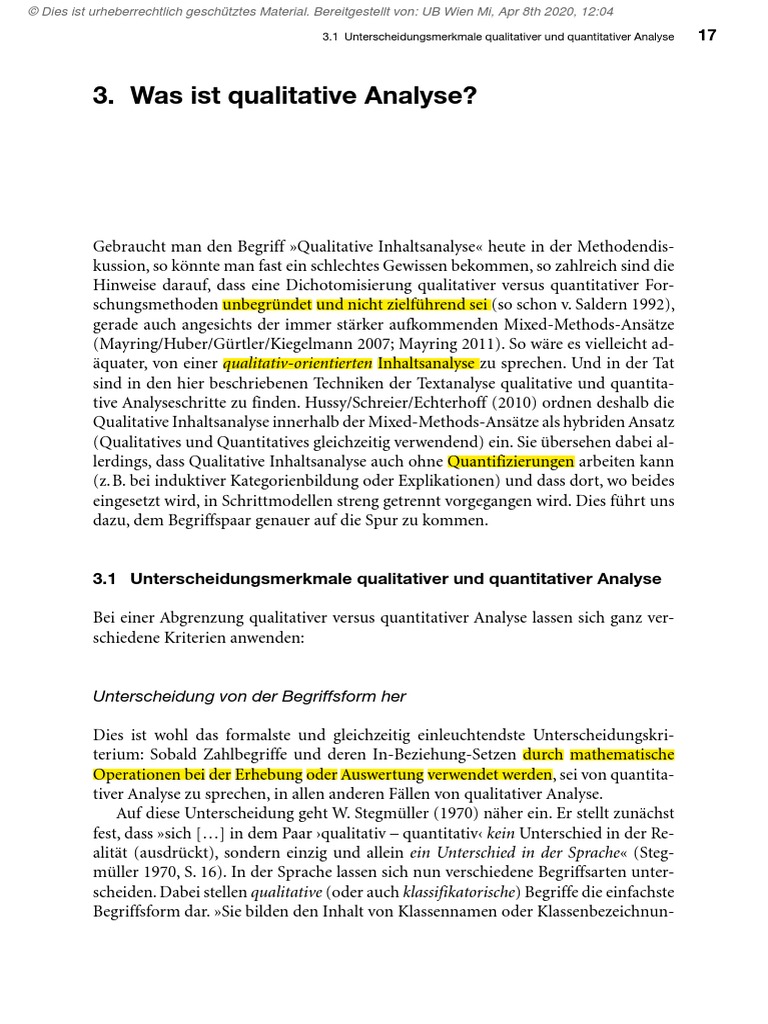 Qualitative Inhaltsanalyse 3. Was Ist Qualitative Analyse | PDF