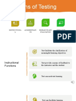 Functions of Testing: Instructiona L Administrati VE Research and Evaluation Guidance