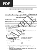 Part-1: Analytical Reasoning & Quantitative For Mphil/Phd Degree Programs