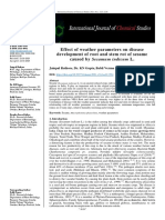 Effect of Weather Parameters On Disease Development of Root and Stem Rot of Sesame Caused by Sesamum Indicum L.