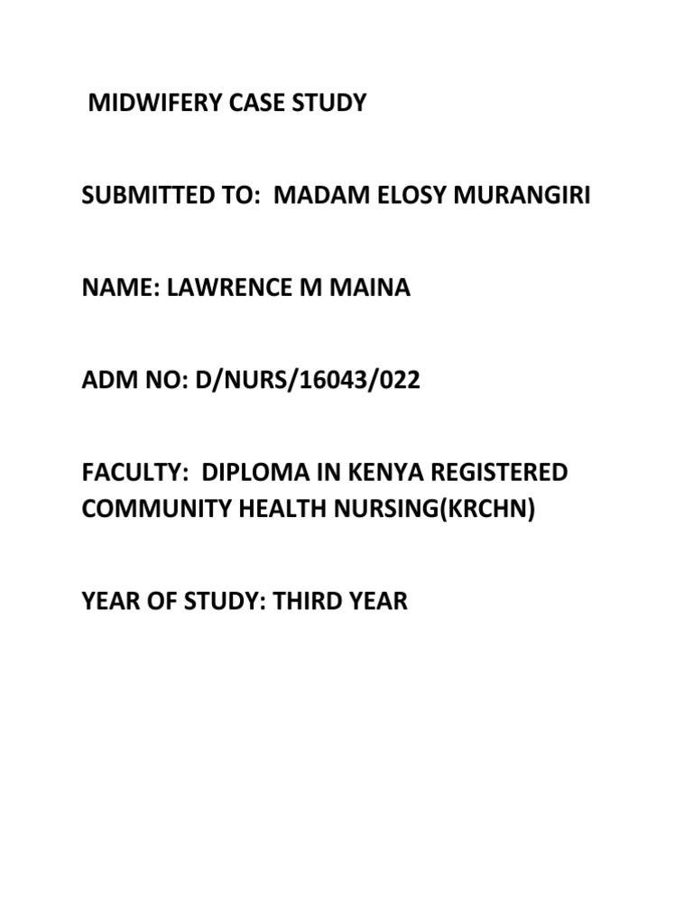 Midwifery Case Study PDF Childbirth Pelvis