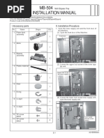 Installation Manual MB-504: I.Accessory Parts II. Installation Procedure