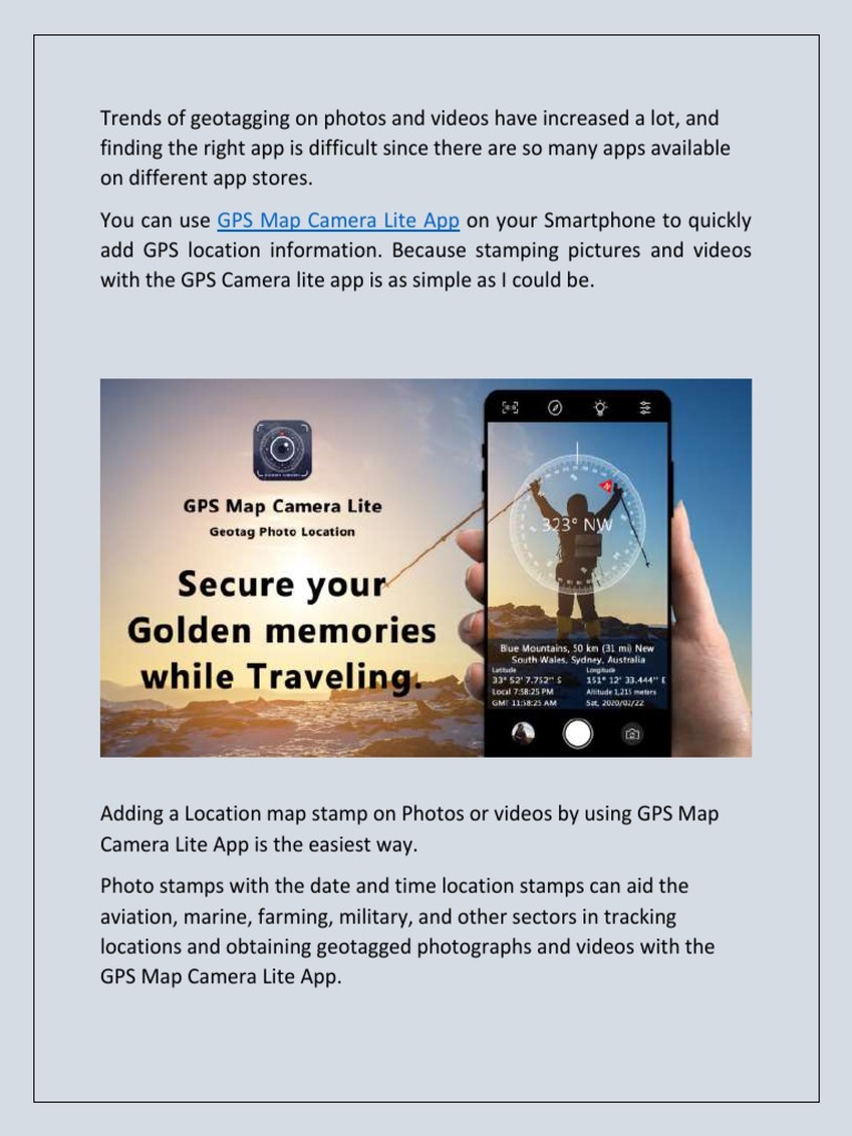 Which Is The Best GPS Camera App For Android | PDF