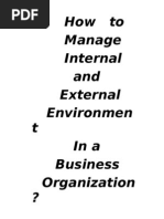 External and Internal Environment